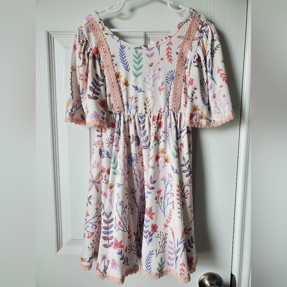 Dot Dot Smile Floral Crochet Fancy Dress 5/6